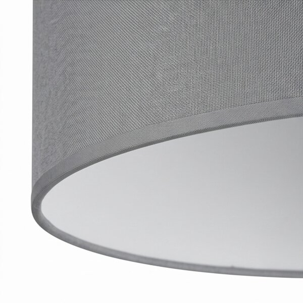 Deckenleuchte Stoff Ø 50 cm rund für 3x E27 Grau Modern