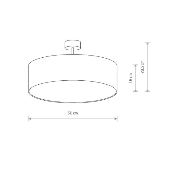 Deckenleuchte Stoff Ø 50 cm rund für 3x E27 Grau Modern