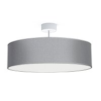 Deckenleuchte Stoff &Oslash; 50 cm rund f&uuml;r 3x E27 Grau Modern