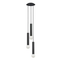 Pendelleuchte 3-flammig Schwarz E27 Metall Modern...