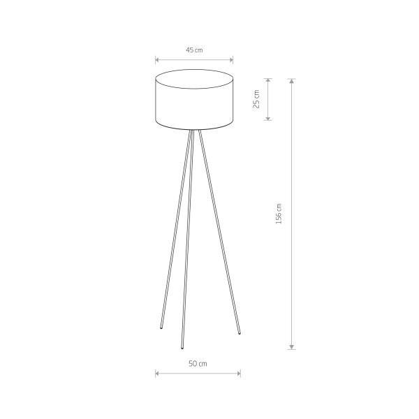 Tripod Stehleuchte Weiß E27 156 cm Metall Stoff