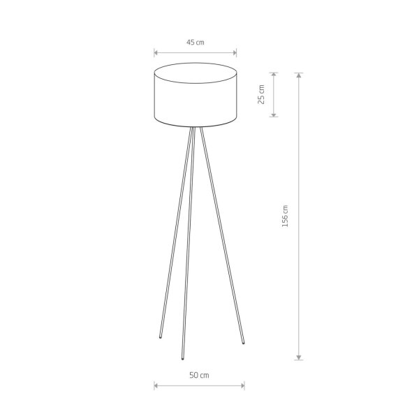 Tripod Stehleuchte Weiß E27 156 cm Metall Stoff
