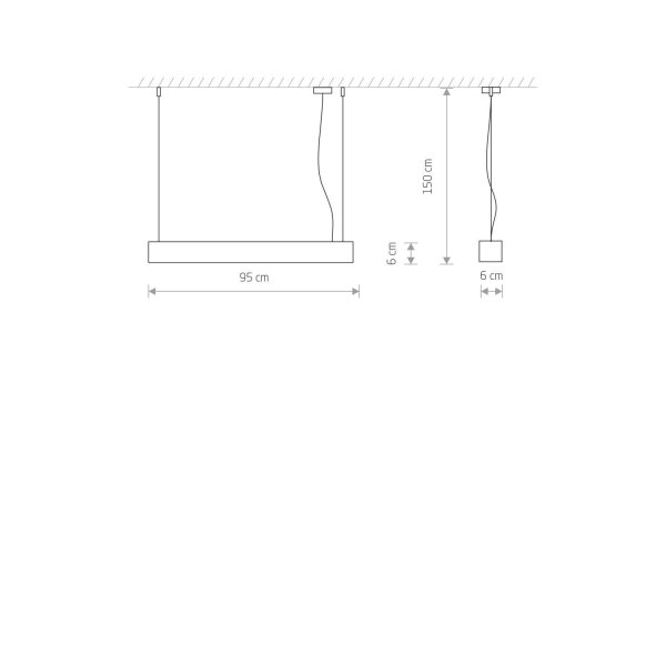 Hängeleuchte Esstisch T8 LED 3000 K 2300 lm B: 95 cm lang