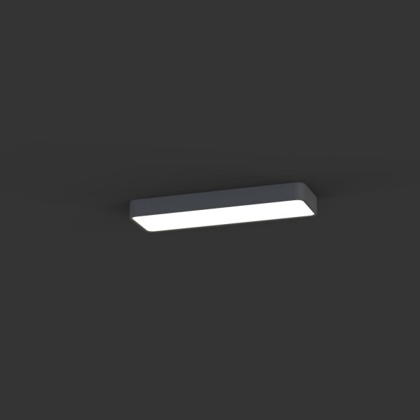 Deckenlampe flach H: 6 cm L: 63 cm Grau blendarm eckig