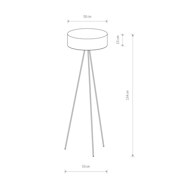 Stehlampe 3-flammig Grau Schwarz E27 154 cm Dreibein
