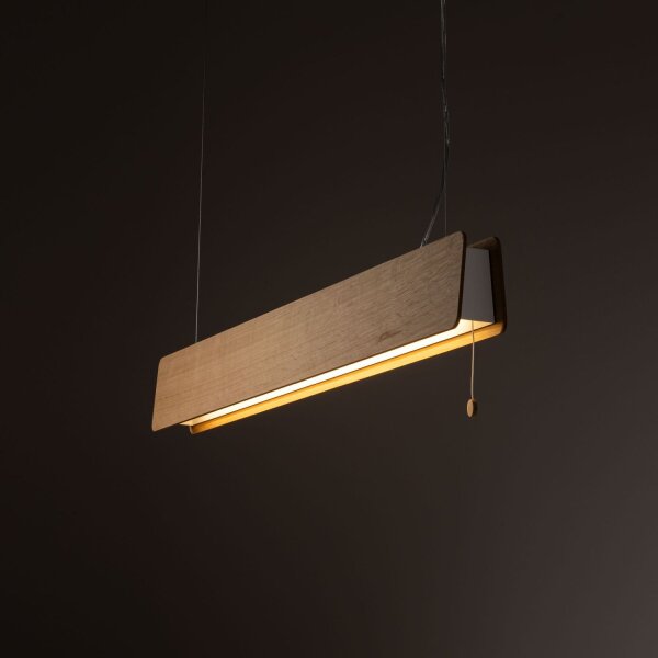 Pendelleuchte Holz Zugschalter 98 cm breit Esstisch