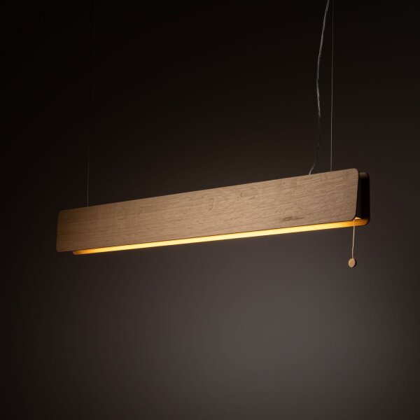 Pendelleuchte Holz Zugschalter 98 cm breit Esstisch