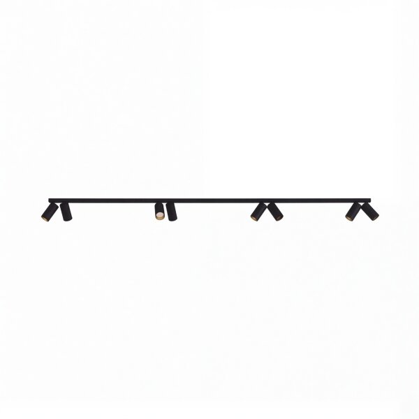 Deckenspot groß 400 cm lang 8-flammig in Schwarz Gold GU10
