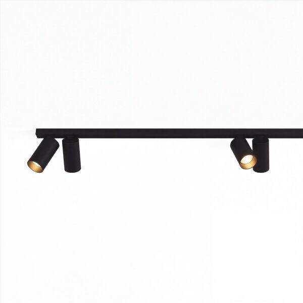 Deckenspot groß 400 cm lang 8-flammig in Schwarz Gold GU10