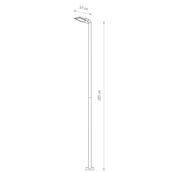 Wegeleuchte LED Schwarz IP65 3000 K 3600 lm 285 cm