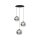 Pendelleuchte 3-flammig Schwarz Chrom E27 Glas Metall