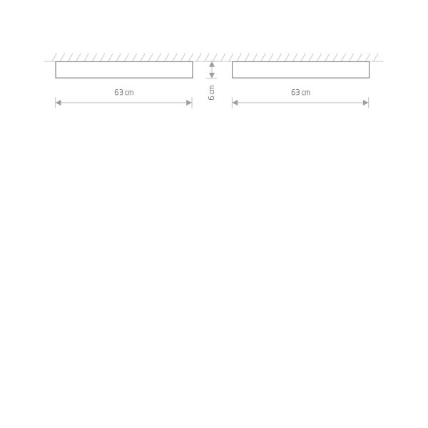 Deckenlampe 3000 K 1700 lm Grau B: 63 cm eckig mit 5x T8 LED