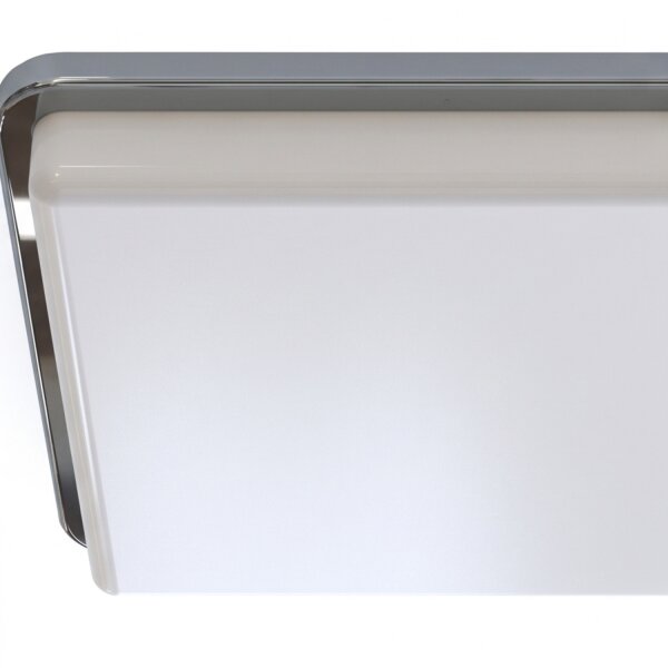 Deckenlampe IP44 Chrom Weiß B: 25 cm quadratisch 2x E27