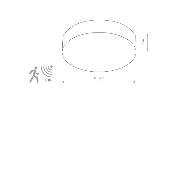 Deckenlampe Bewegungsmelder Weiß 3x E14 Ø 40,5 cm rund