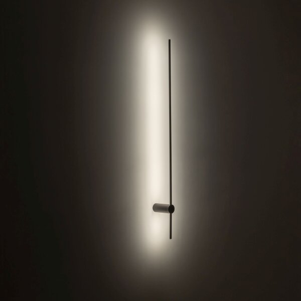 LED Wandlampe Schwarz H: 120 cm 3000 K 540 lm Aluminium flach