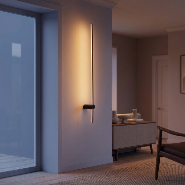 LED Wandlampe Schwarz H: 120 cm 3000 K 540 lm Aluminium flach