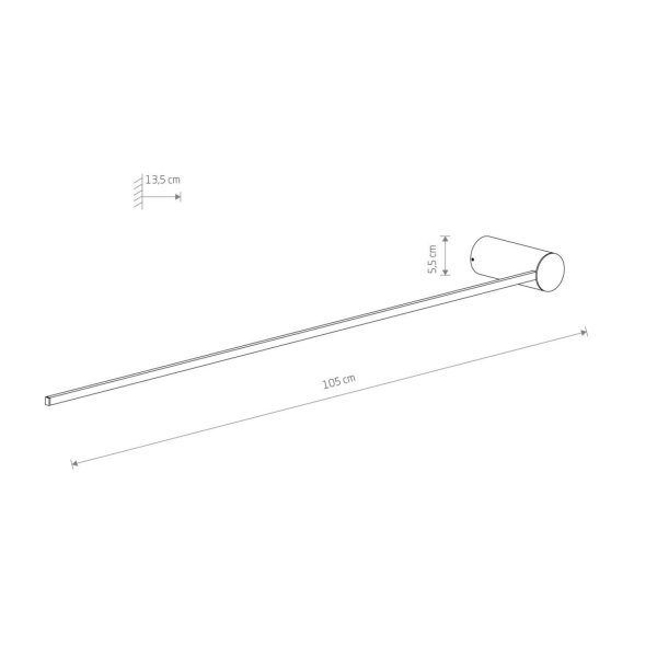 Wandleuchte LED Schwarz 3000 K 520 lm Aluminium 105 cm hoch