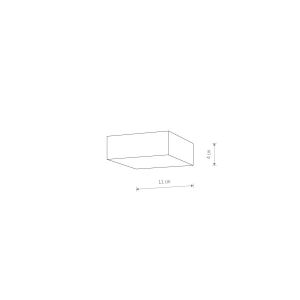 LED Deckenleuchte Schwarz 3000 K B: 11 cm klein quadratisch