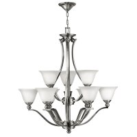 Design Kronleuchter mit Schirm in Nickel Weiß...