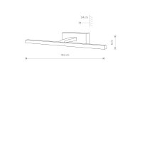 Bilderleuchte LED Chrom 45,5 cm lang warmweiß 3000 K