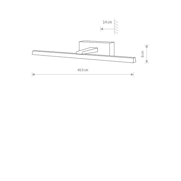 LED Spiegelleuchte Schwarz 3000 K 290 lm B: 45,5 cm Aluminium