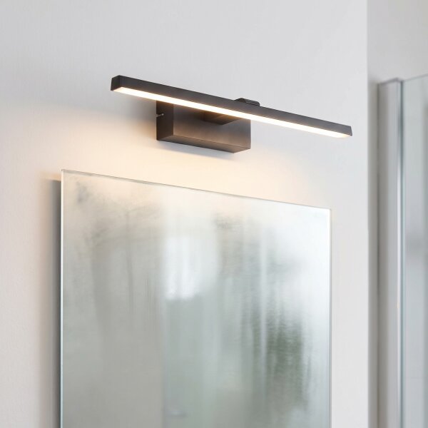 LED Spiegelleuchte Schwarz 3000 K 290 lm B: 45,5 cm Aluminium