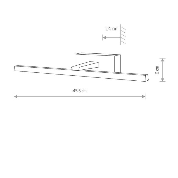 LED Spiegelleuchte Schwarz 3000 K 290 lm B: 45,5 cm Aluminium