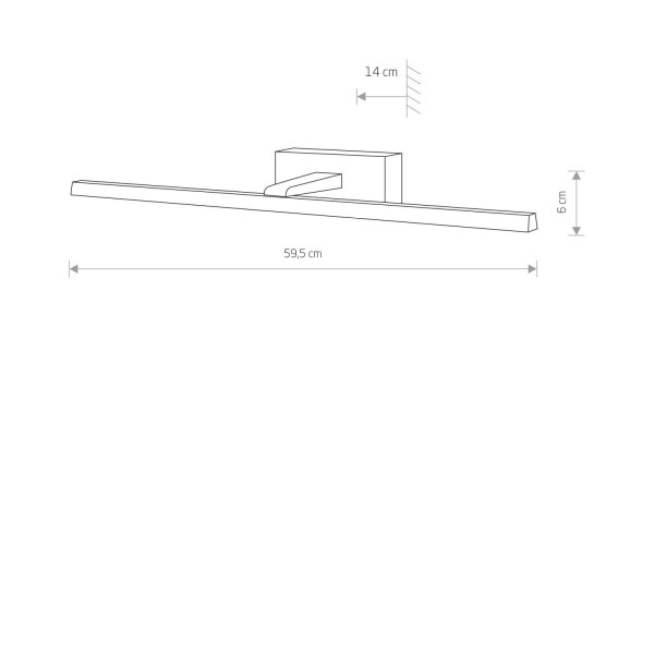 Wandlampe LED Weiß 59,5 cm lang 3000 K warmweiß
