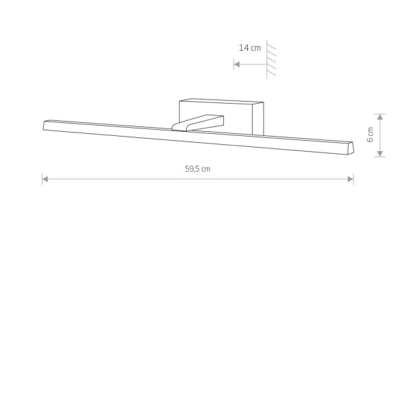 Wandlampe LED Weiß 59,5 cm lang 3000 K warmweiß