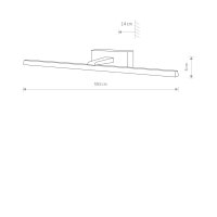 Wandlampe LED Weiß 59,5 cm lang 3000 K warmweiß