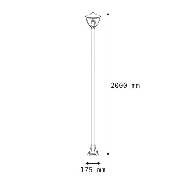 Außenlampe IP44 Schwarz E27 200 cm Aluminium Modern