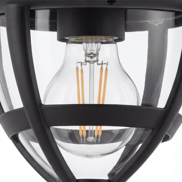 Pendelleuchte außen IP44 E27 Schwarz Aluminium Modern KIKI