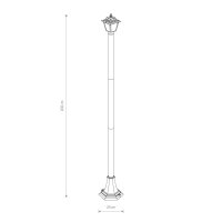 Wegeleuchte 200 cm Schwarz Aluminium Rustikal IP44 E27