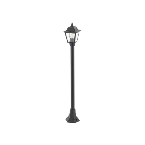 Stehleuchte außen 100 cm E27 IP44 Schwarz aus Aluminium