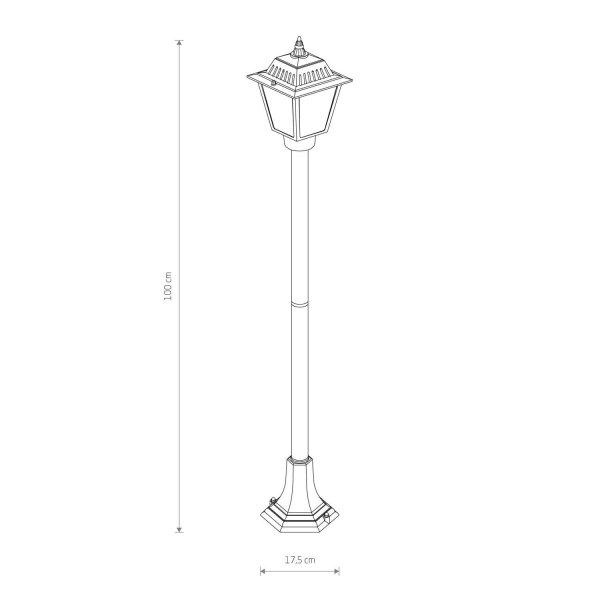 Stehleuchte außen 100 cm E27 IP44 Schwarz aus Aluminium