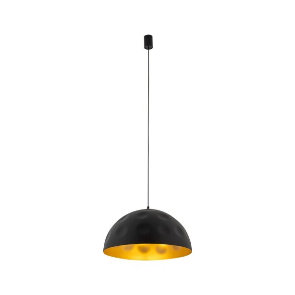 Pendelleuchte E27 in Schwarz Gold matt Ø 50 cm