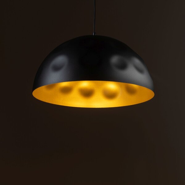 Pendelleuchte E27 in Schwarz Gold matt Ø 50 cm