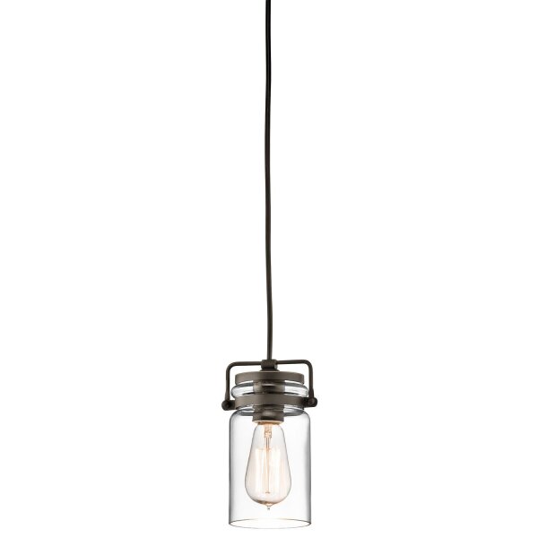 Pendelleuchte Glas Metall Bronze Antik E27 Ø12 cm rund