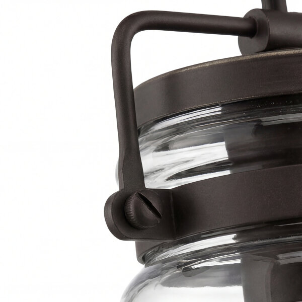 Pendelleuchte Glas Metall Bronze Antik E27 Ø12 cm rund