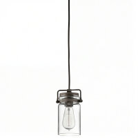 Pendelleuchte Glas Metall Bronze Antik E27 Ø12 cm...