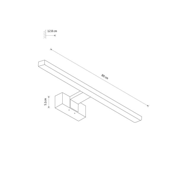 LED Spiegelleuchte IP44 Chrom 3000 K 1100 lm Aluminium