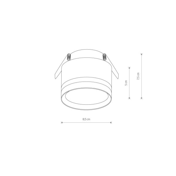 Einbaustrahler Schwarz GX53 Ø 8,5 cm Aluminium Modern