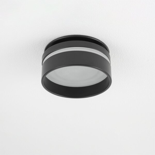 Einbaustrahler GU10 Ø 8 cm Schwarz Aluminium Modern