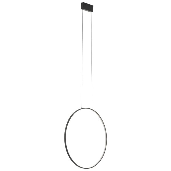 LED Hängelampe Schwarz 3000 K 660 lm Metall Ø 60 cm Ring