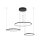 LED Hängelampe XXL 3000 K 1600 lm Schwarz Metall 3 Ringe