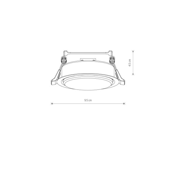 Einbauleuchte Schwarz GX53 rund Ø 95 mm Decke innen