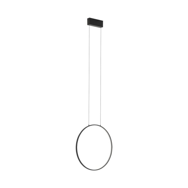 LED Hängeleuchte Ring Ø 45 cm Schwarz 4000 K 600 lm Metall