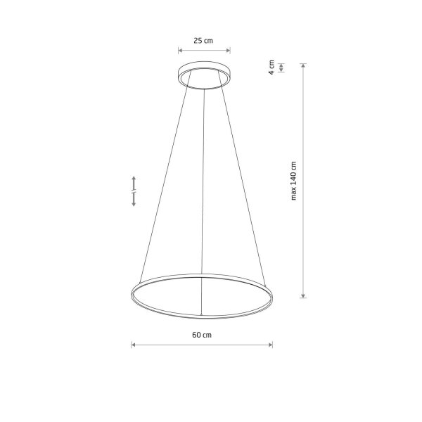 Pendelleuchte LED Schwarz 4000 K 700 lm Ø 60 cm Metall