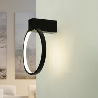LED Wandlampe Schwarz 4000 K Ring &Oslash; 18 cm dekorativ