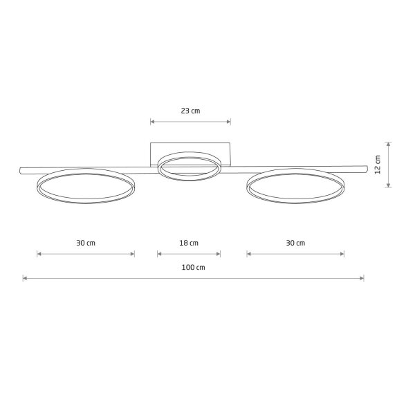 LED Deckenleuchte Schwarz 100 cm lang 4000 K 1200 lm